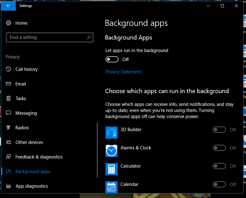 windows 10 background app