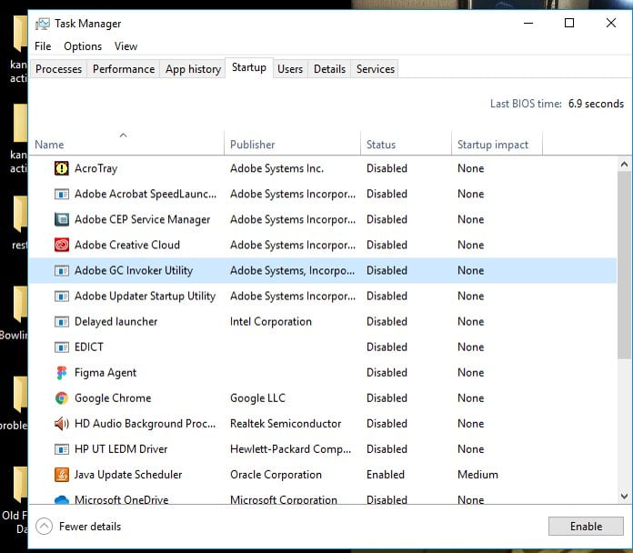 windows 10 system startup appa