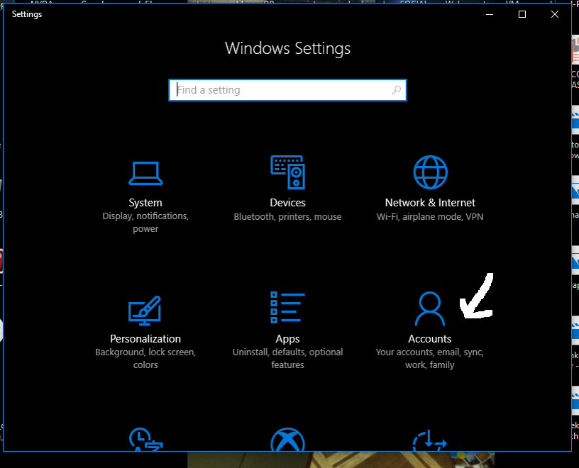 windows 10 settings