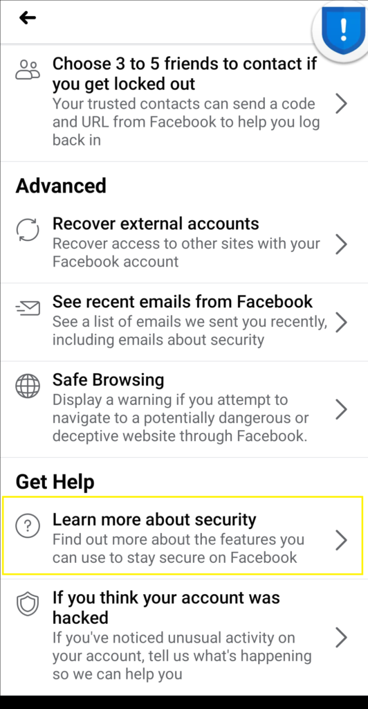 facebook security check image