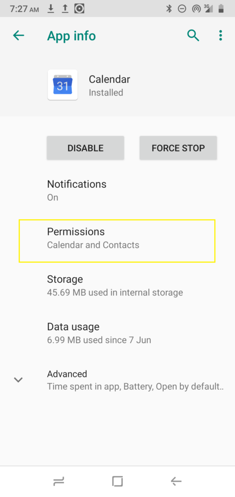 android phone app permission