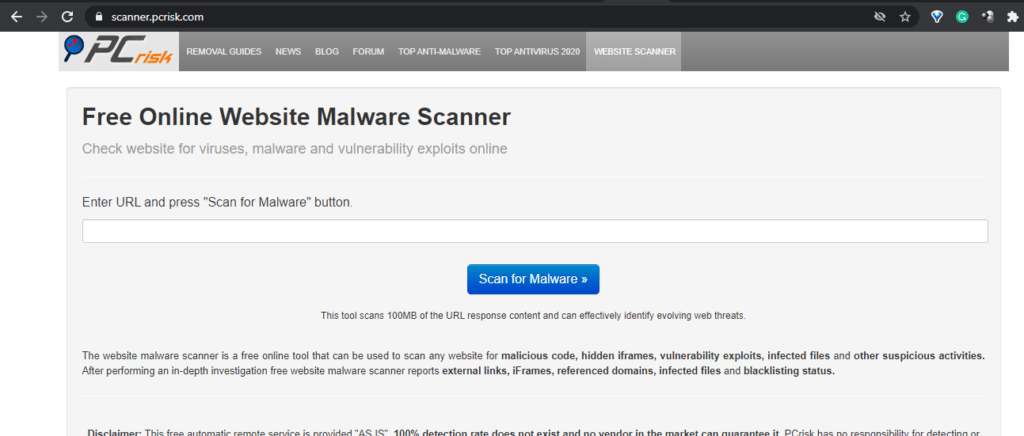 pcrisk website scan