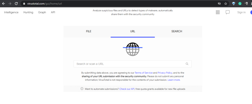 virustotal URL scan