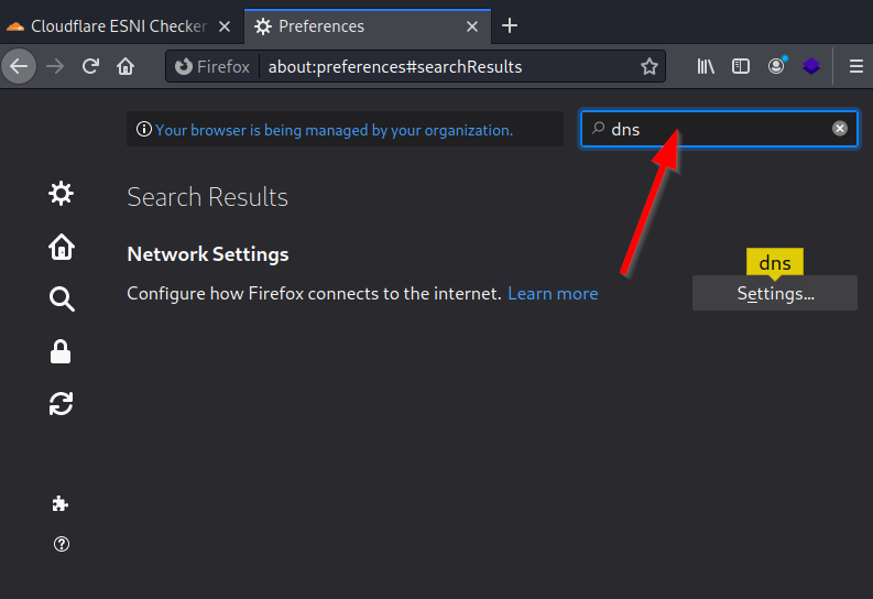 Firefox DNS enabling