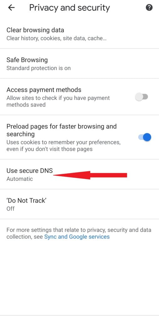 Chrome Use Secure DNS