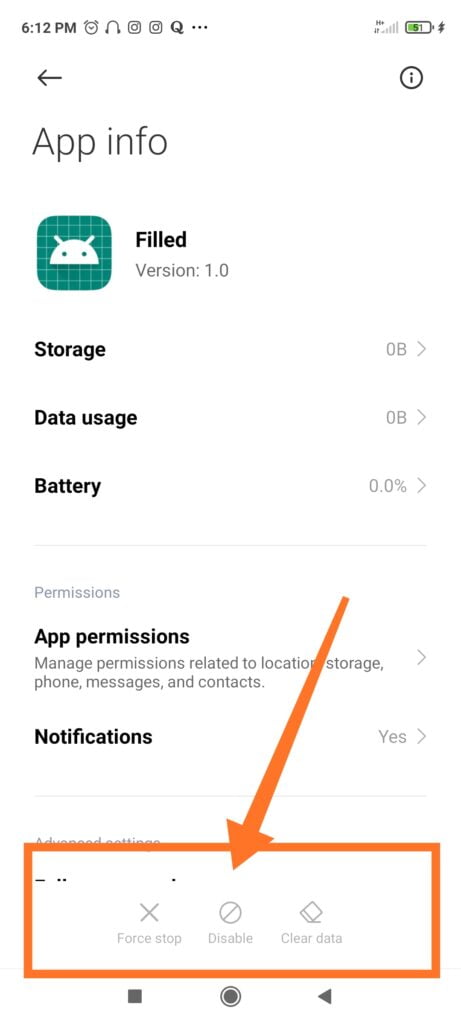 App setting in android