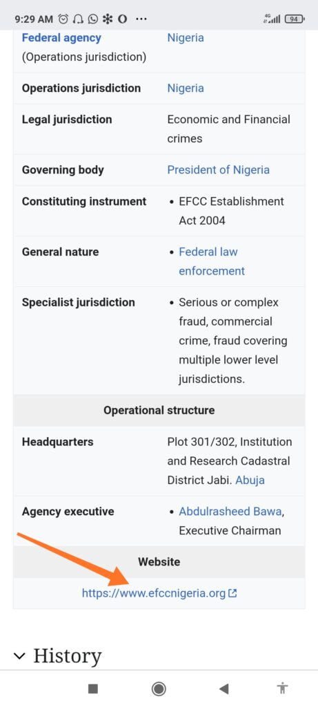 efcc website