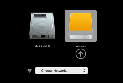 Mac OS boot menu for tails operating system