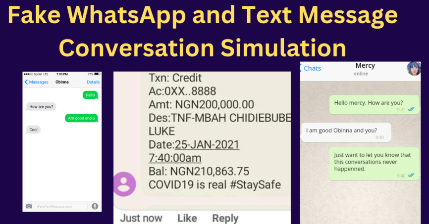 fake Whatsapp or text messages conversations